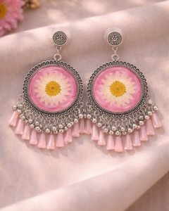 FLORAL RESIN TASSEL EARRING