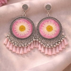FLORAL RESIN TASSEL EARRING