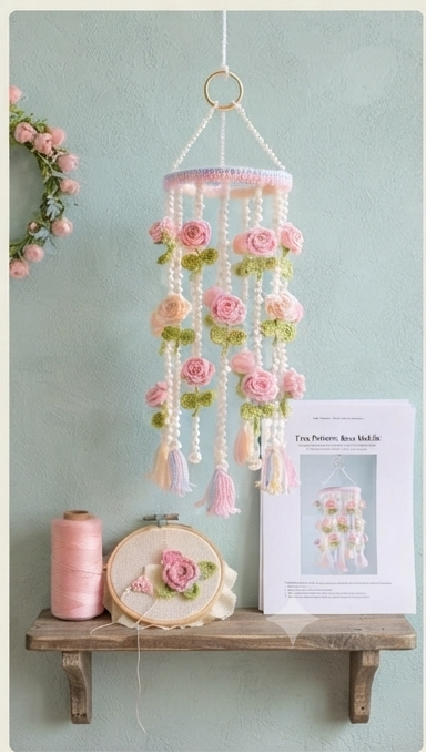 CROCHET ROSE WALL HANGING - Image 5