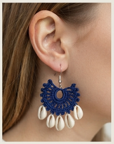 CROCHET SHELL EARRINGS - Image 2