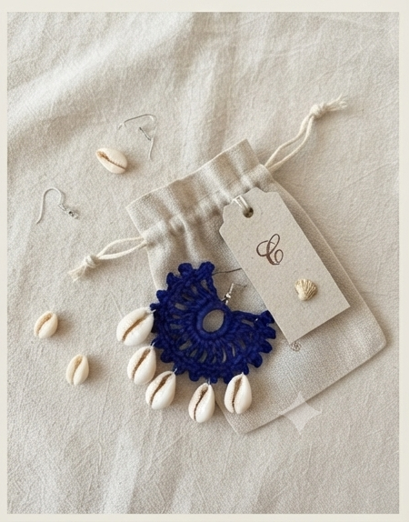 CROCHET SHELL EARRINGS - Image 4
