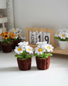 DAISY CROCHET FLOWER POT