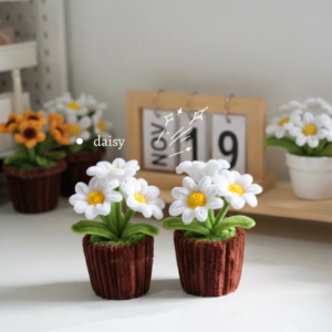 DAISY CROCHET FLOWER POT