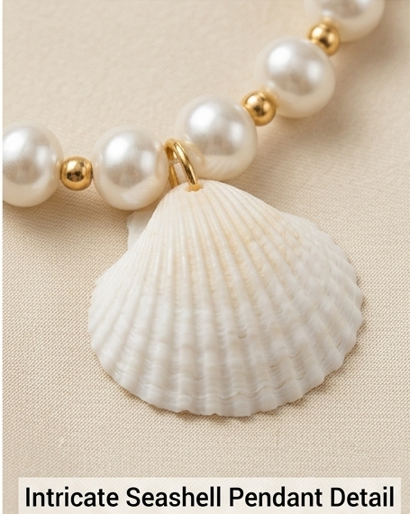 PEARL SHELL BEADED NECKLACE - Image 3